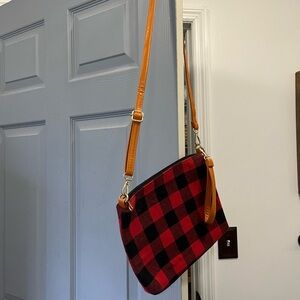 Stylish Red and Black Checkered Women's Bag